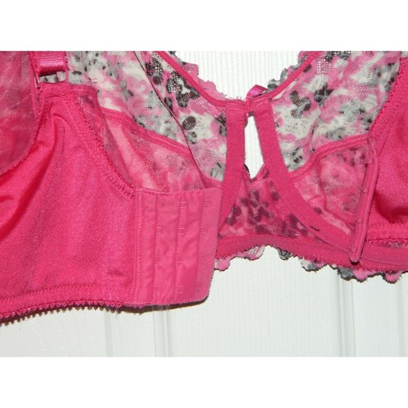 2 for/$30 Deesse Full Coverage Pink White Lace Front Underwire Bra Size 42DDD - Picture 7 of 12
